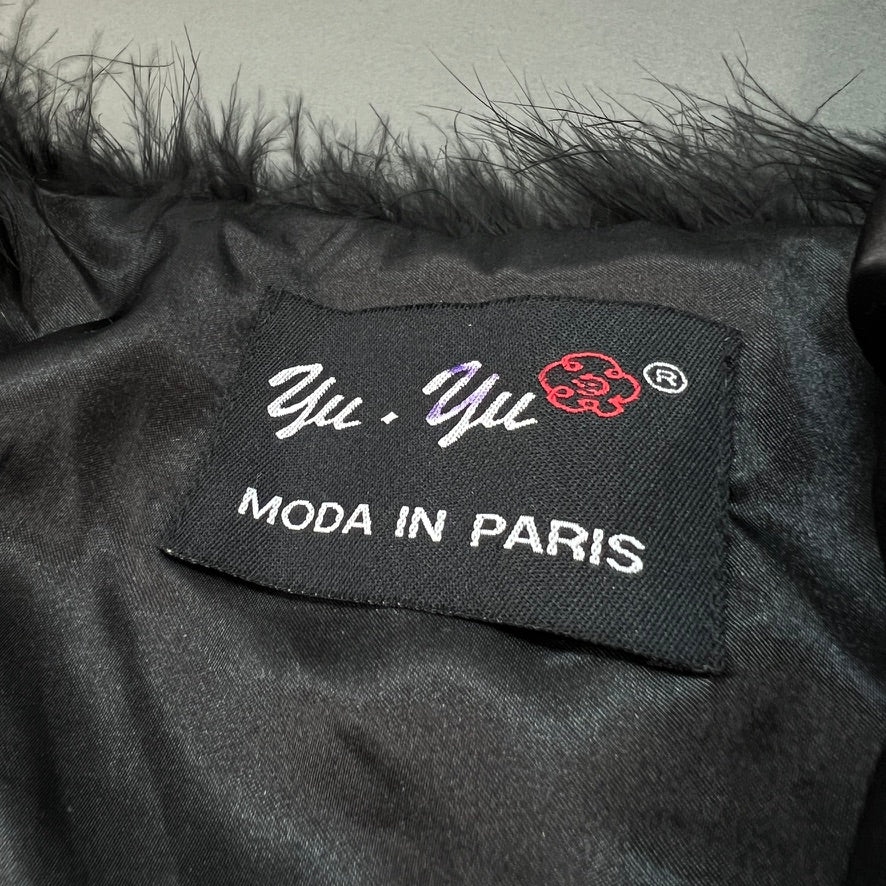 Black Fire Chicken Feather Vest Made in Paris