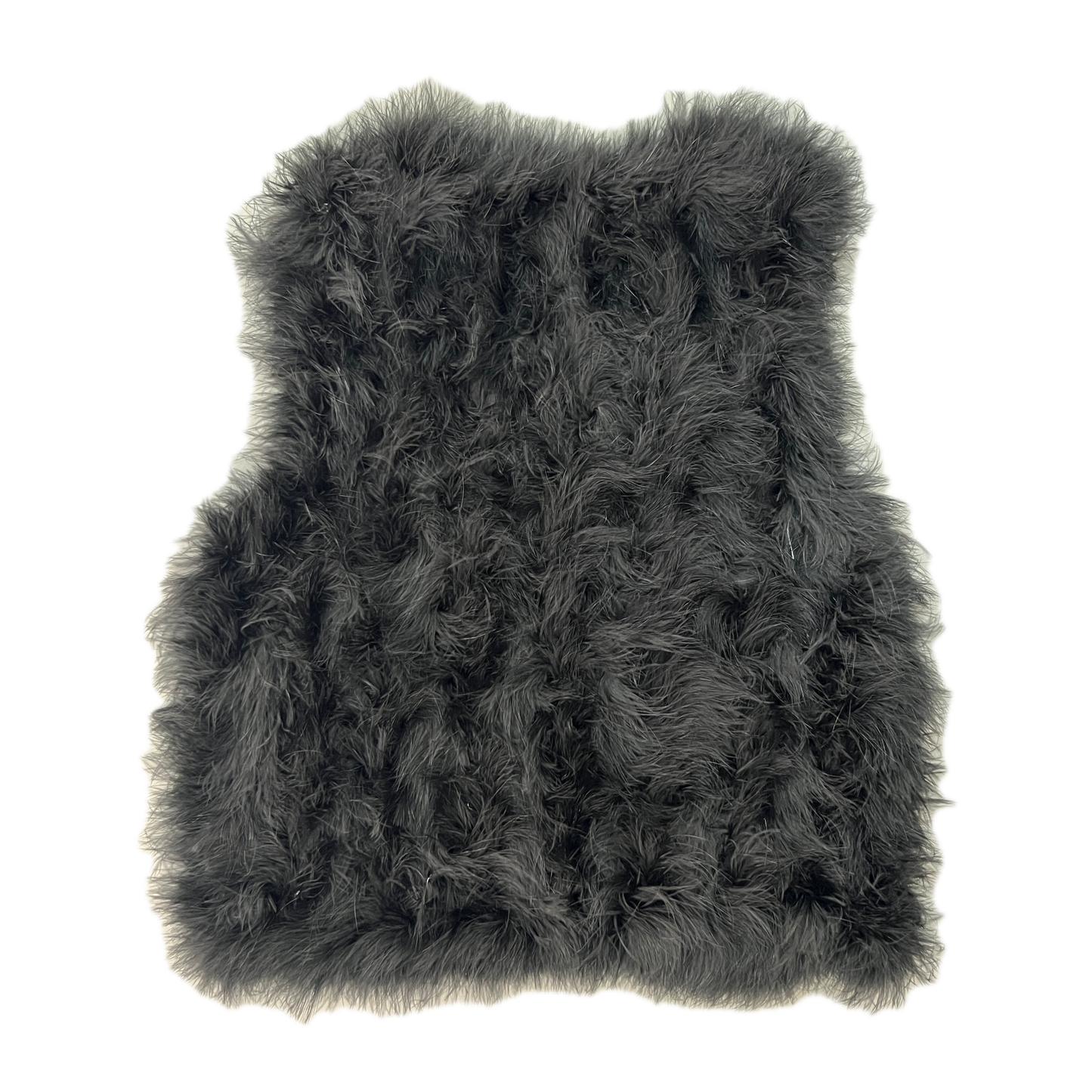 Black Fire Chicken Feather Vest Made in Paris