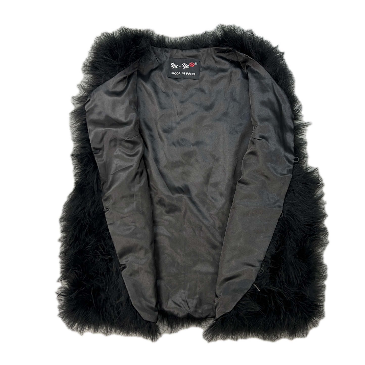 Black Fire Chicken Feather Vest Made in Paris
