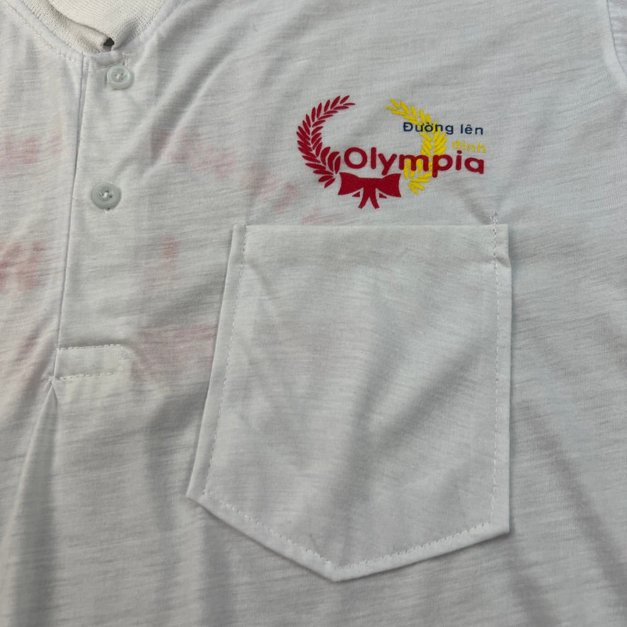 Vintage 70s Polo Shirt Doing len Olympia CUM Double Sided Graphic