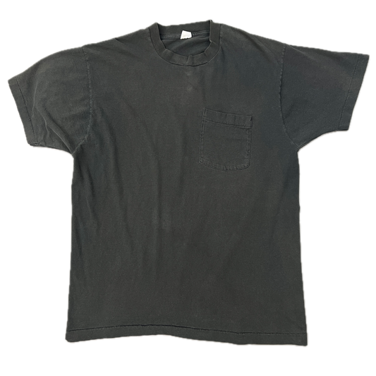 1990s Vintage Black Blank Pocket Tee