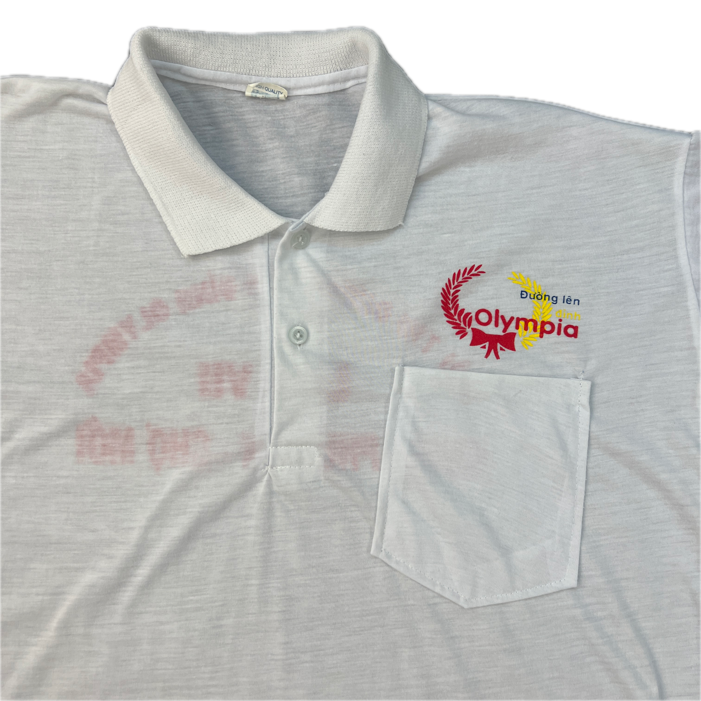 Vintage 70s Polo Shirt Doing len Olympia CUM Double Sided Graphic